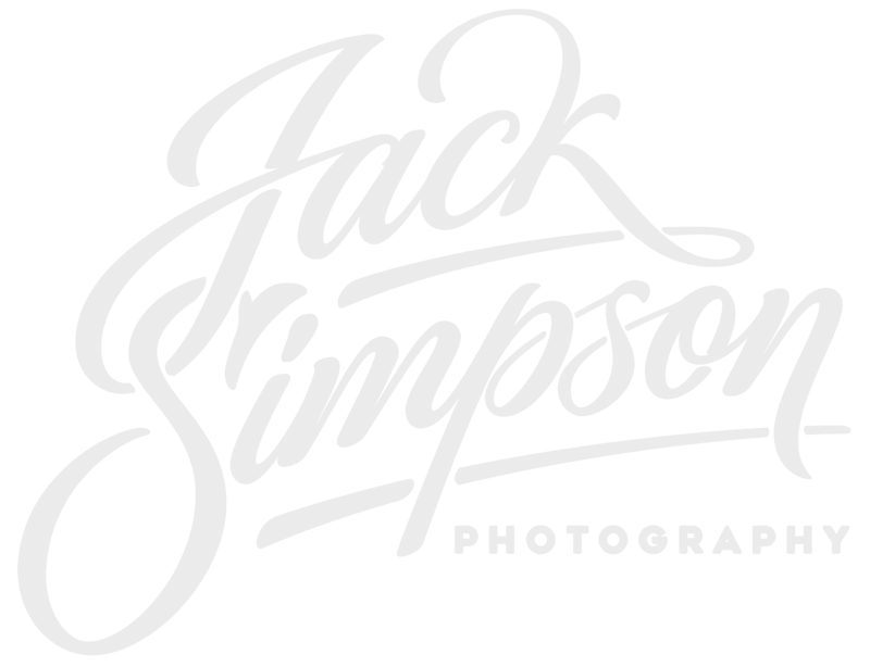 White cursive text on a dark background reads Jack Simpson with Photography in smaller, all-capital letters below.